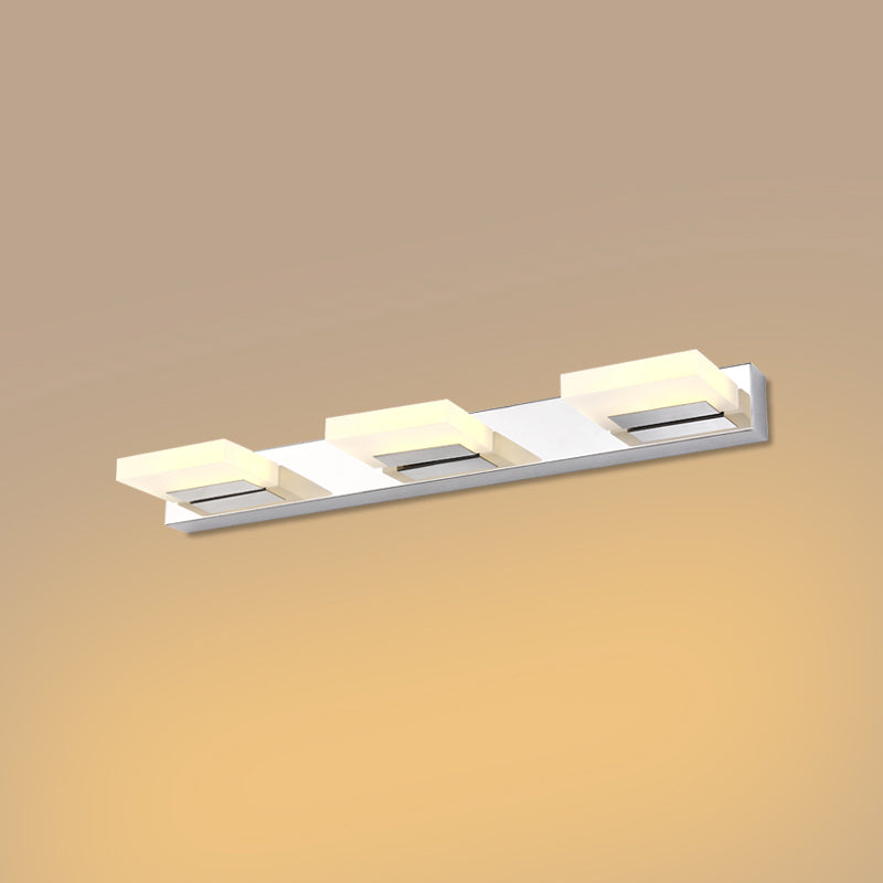 Iluminación de tocador cuadrado estilo moderno de metal múltiples luces de polvo de tocador
