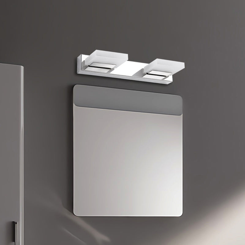 Iluminación de tocador cuadrado estilo moderno de metal múltiples luces de polvo de tocador