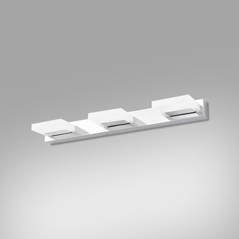 Iluminación de tocador cuadrado estilo moderno de metal múltiples luces de polvo de tocador