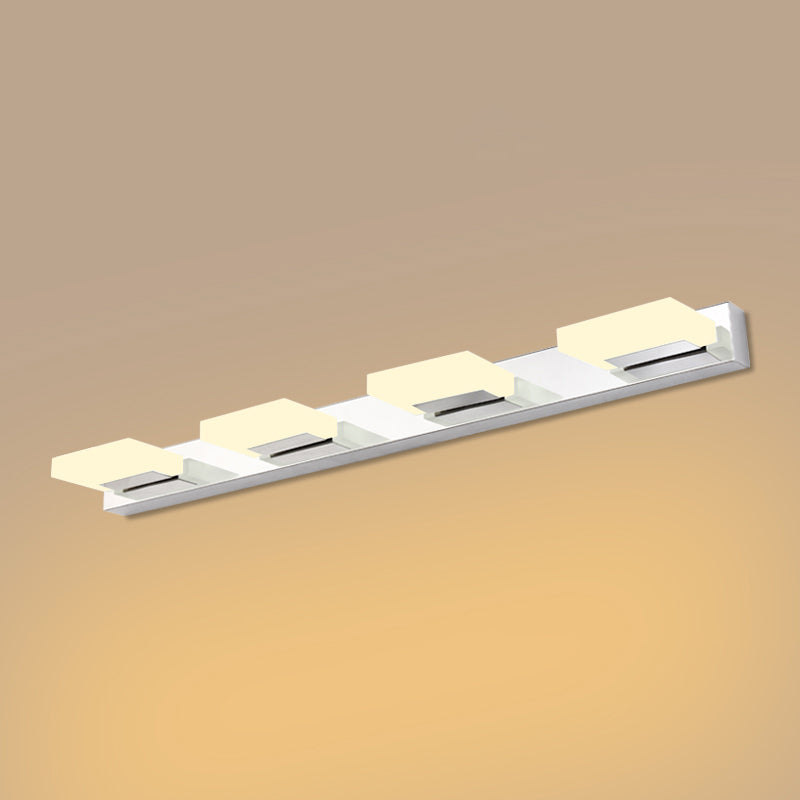 Iluminación de tocador cuadrado estilo moderno de metal múltiples luces de polvo de tocador