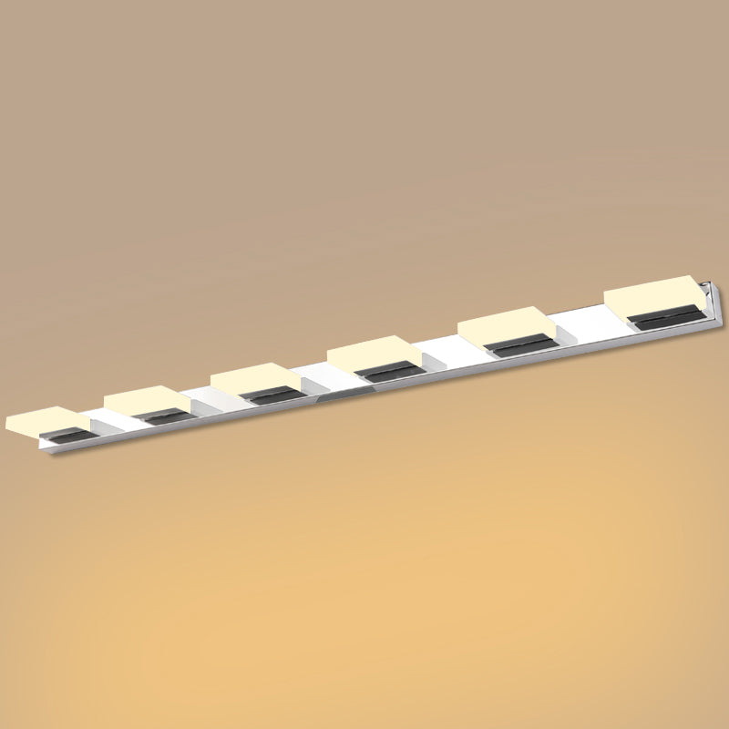 Iluminación de tocador cuadrado estilo moderno de metal múltiples luces de polvo de tocador
