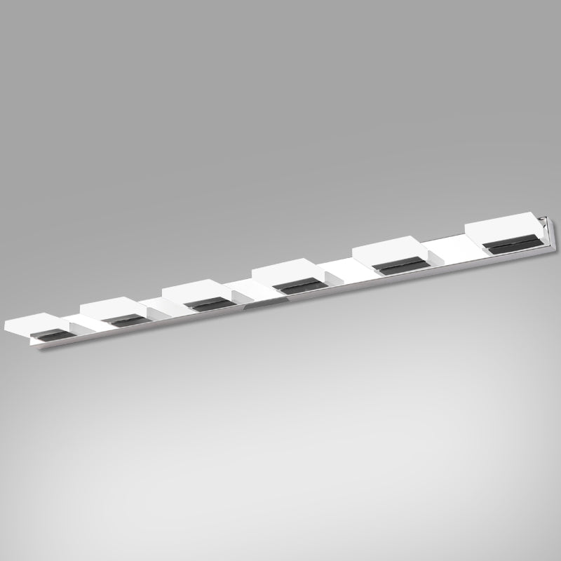 Iluminación de tocador cuadrado estilo moderno de metal múltiples luces de polvo de tocador