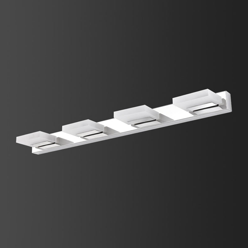 Iluminación de tocador cuadrado estilo moderno de metal múltiples luces de polvo de tocador