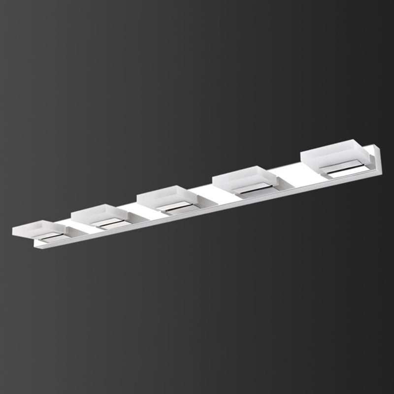 Iluminación de tocador cuadrado estilo moderno de metal múltiples luces de polvo de tocador