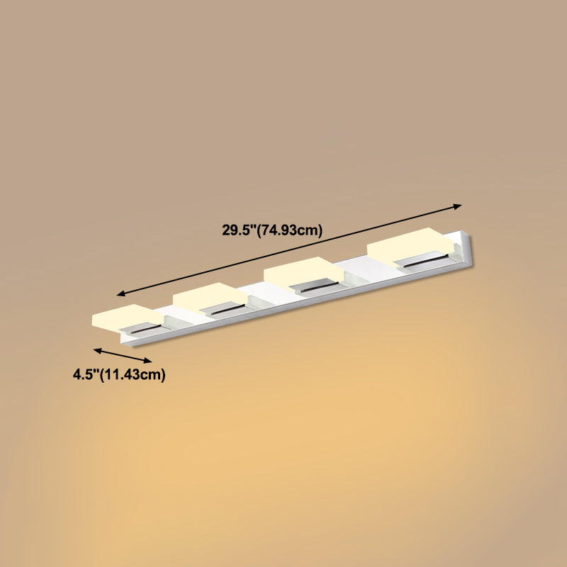 Iluminación de tocador cuadrado estilo moderno de metal múltiples luces de polvo de tocador