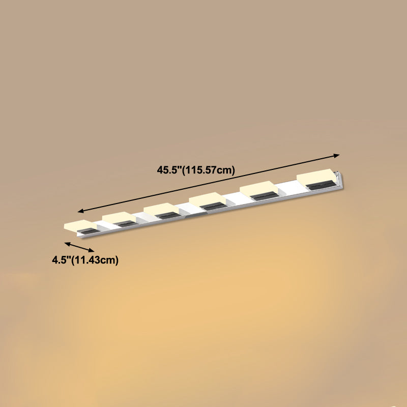 Iluminación de tocador cuadrado estilo moderno de metal múltiples luces de polvo de tocador