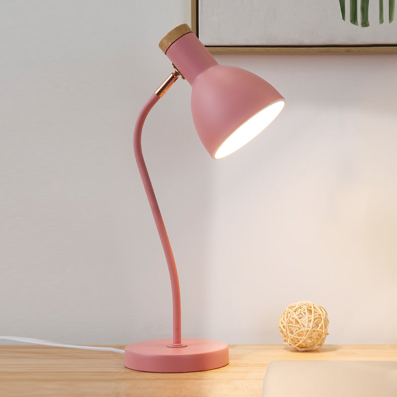 Modern Style Conical Night Table Lamp Metal 1-Light Table Lamp