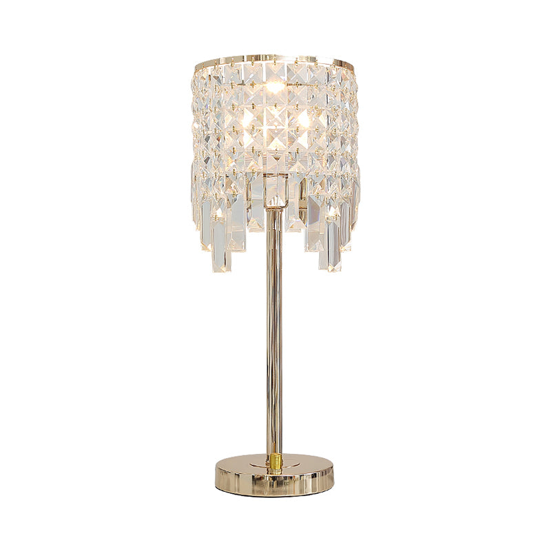 Contemporary Cylinder Task Light Amber / Clear Crystal 1 Bulbe Dining Salle Small Desk Lampe