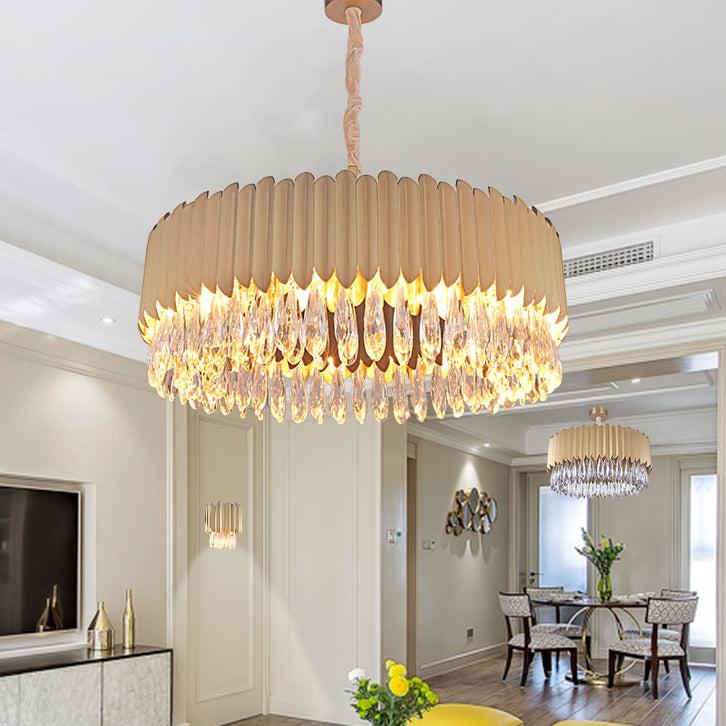 Modern Style Chandelier Light Fixture Crystal Metal Pendant Chandelier for Dining Room