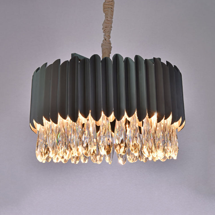 Modern Style Chandelier Light Fixture Crystal Metal Pendant Chandelier for Dining Room