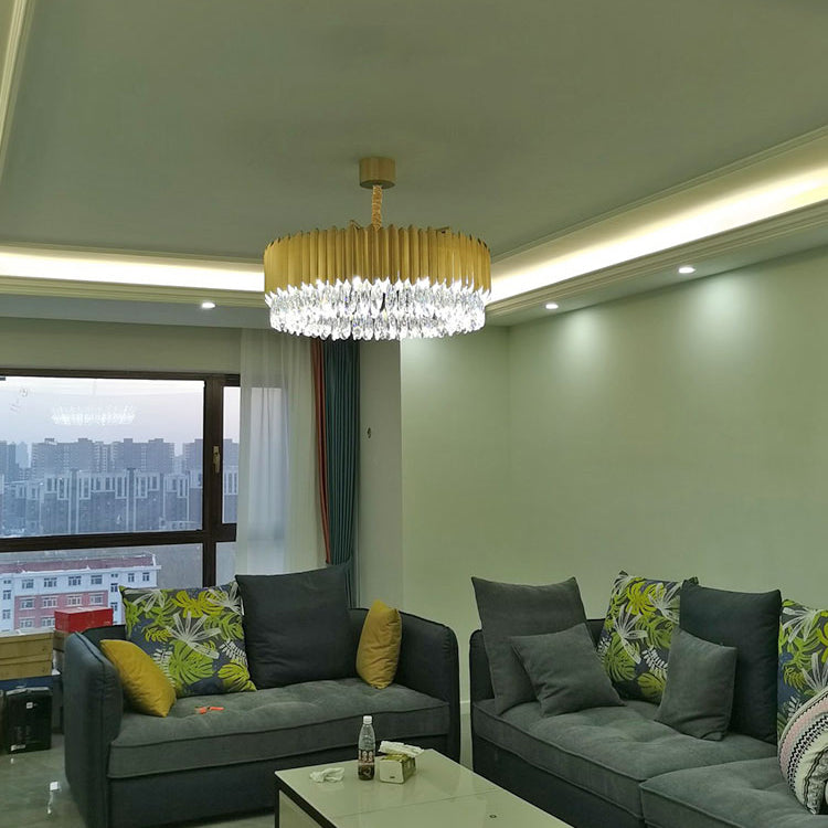 Modern Style Chandelier Light Fixture Crystal Metal Pendant Chandelier for Dining Room