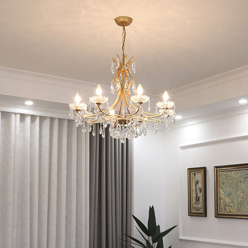 European Style Chandelier Candle Crystal Ceiling Chandelier for Bedroom