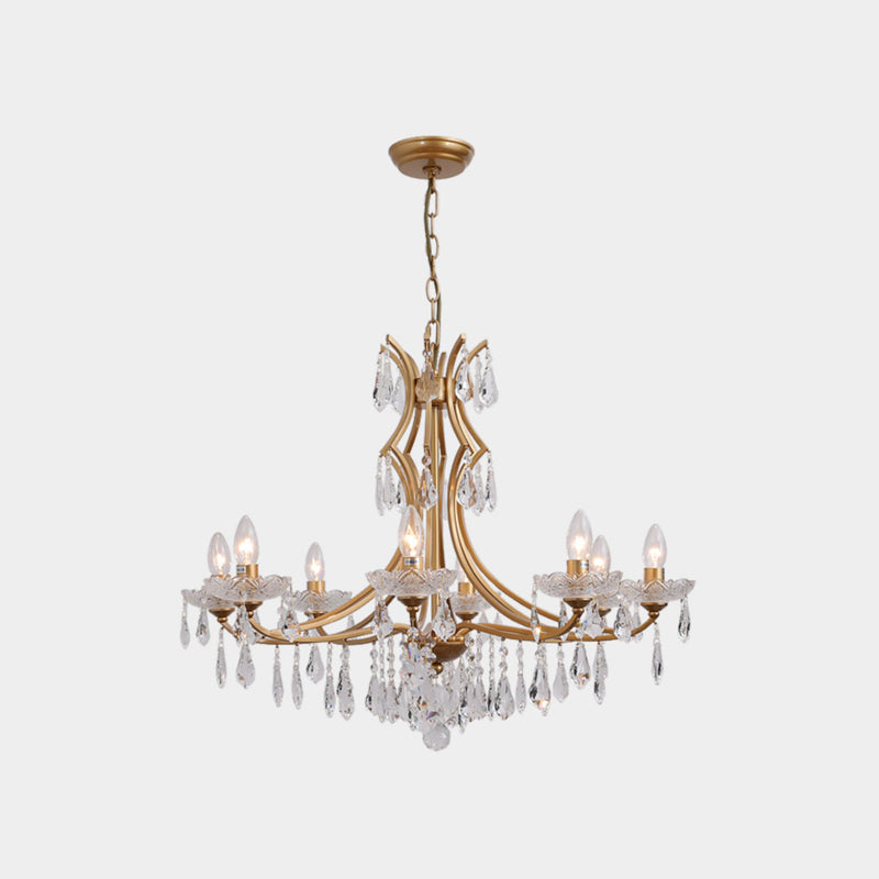 European Style Chandelier Candle Crystal Ceiling Chandelier for Bedroom