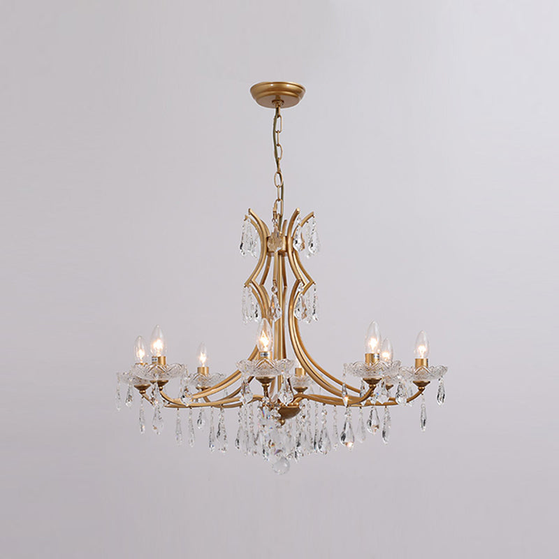 European Style Chandelier Candle Crystal Ceiling Chandelier for Bedroom
