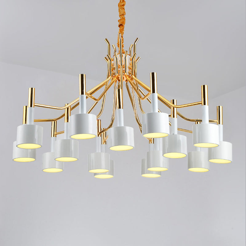 Postmodern Style Chandelier Branching Hanging Pendant Light with Iron Shade