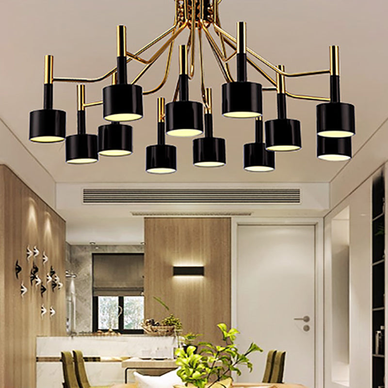 Postmodern Style Chandelier Branching Hanging Pendant Light with Iron Shade