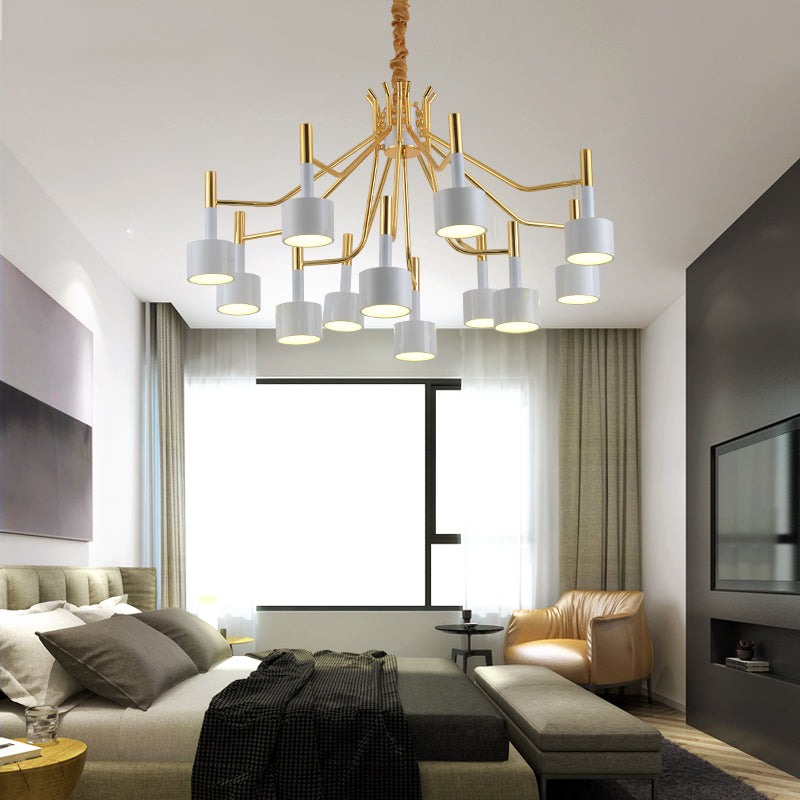 Postmodern Style Chandelier Branching Hanging Pendant Light with Iron Shade