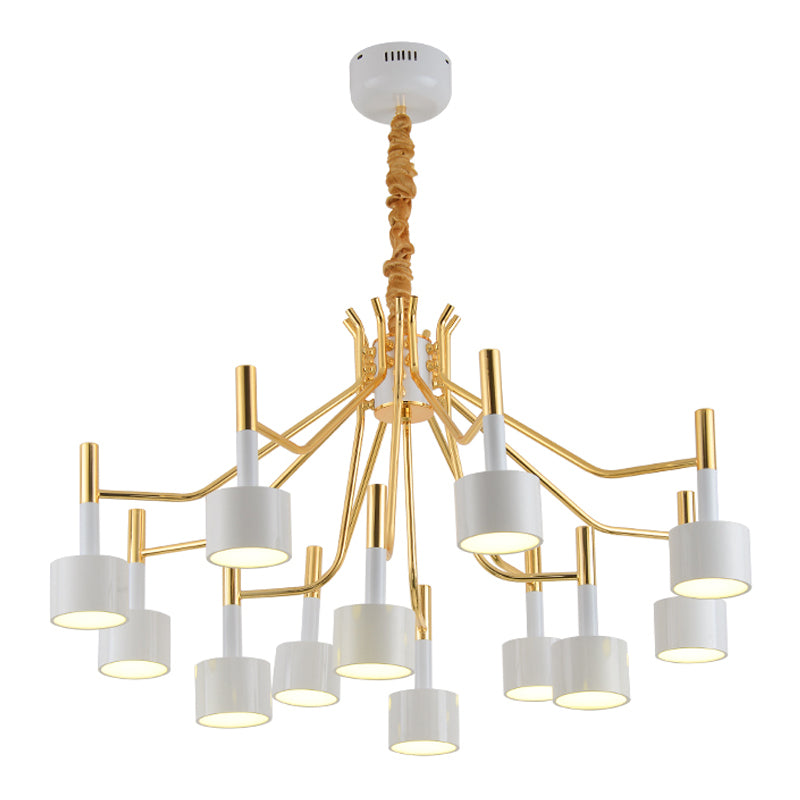 Postmodern Style Chandelier Branching Hanging Pendant Light with Iron Shade