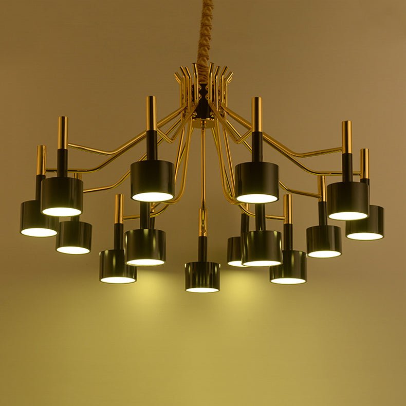 Postmodern Style Chandelier Branching Hanging Pendant Light with Iron Shade