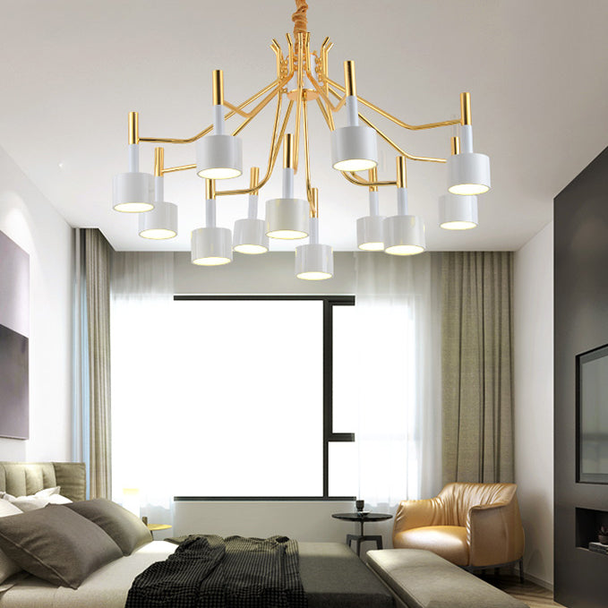 Postmodern Style Chandelier Branching Hanging Pendant Light with Iron Shade