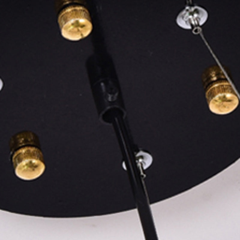 Modern Style Chandelier Light Tubes Shape Metal Pendant Lighting in Black and Gold