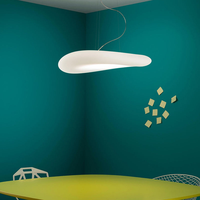 White LED Hanging Lamp Modern Style Plastic Chandelier Pendant Light for Bedroom