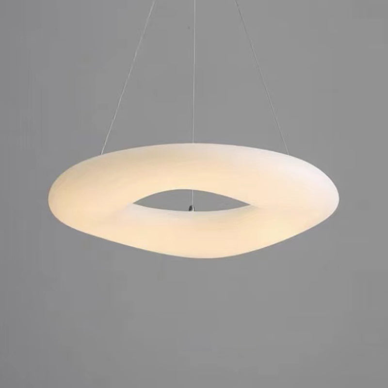 White LED Hanging Lamp Modern Style Plastic Chandelier Pendant Light for Bedroom