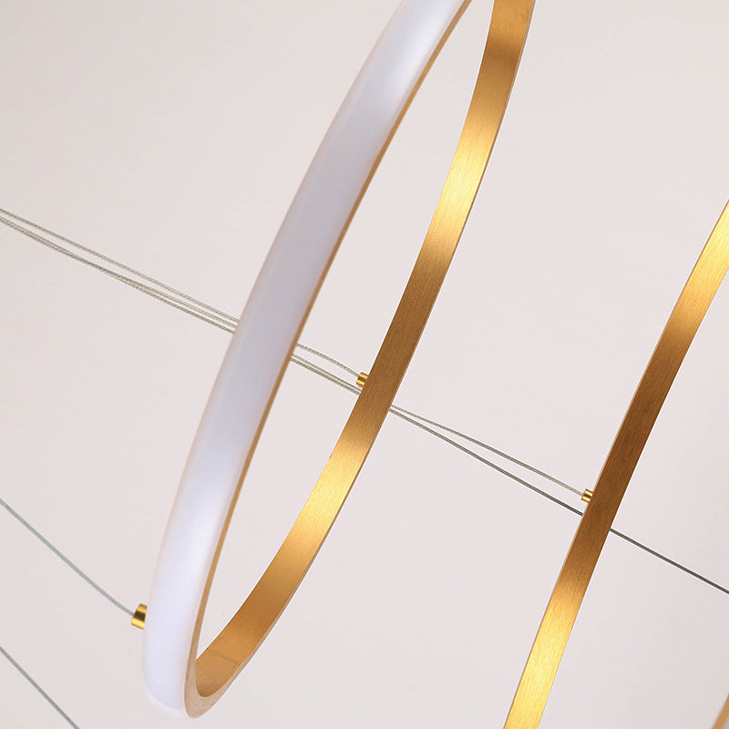 3-Tier Minimalism Chandelier Lighting Fixtures Metal LED Hanging Chandelier