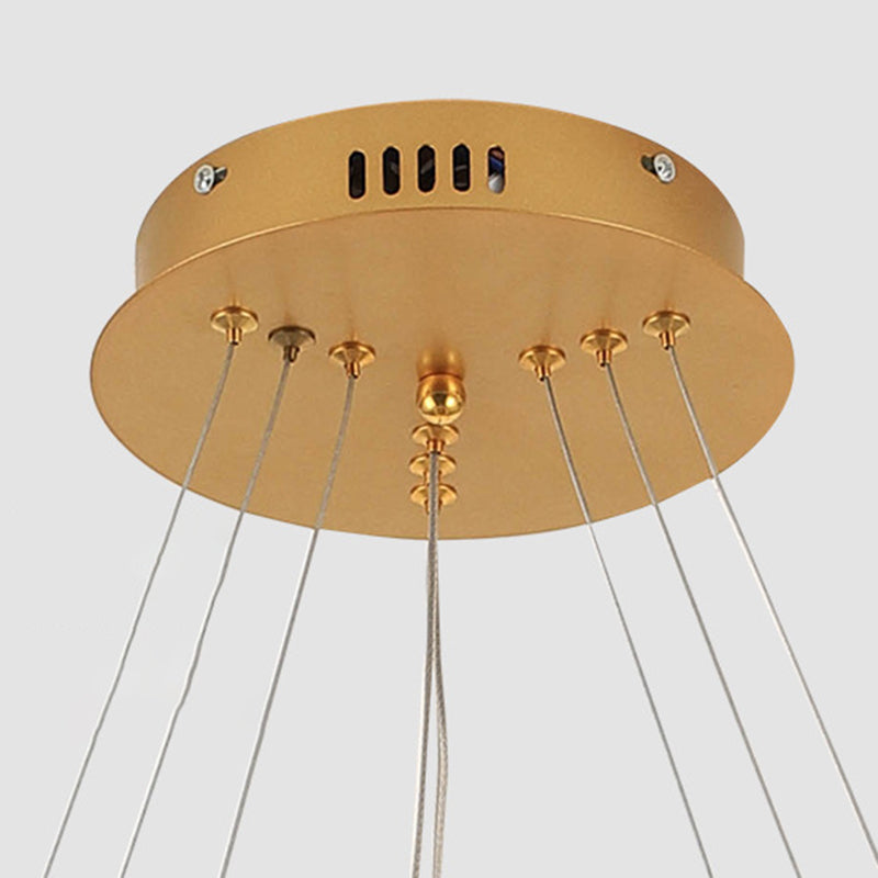 3-Tier Minimalism Chandelier Lighting Fixtures Metal LED Hanging Chandelier