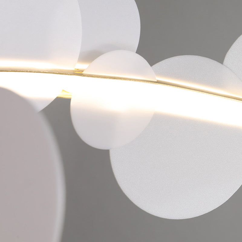 1-Light Suspension Light Modern Style Ring Shape Metal Acrylic Chandelier Light Fixtures