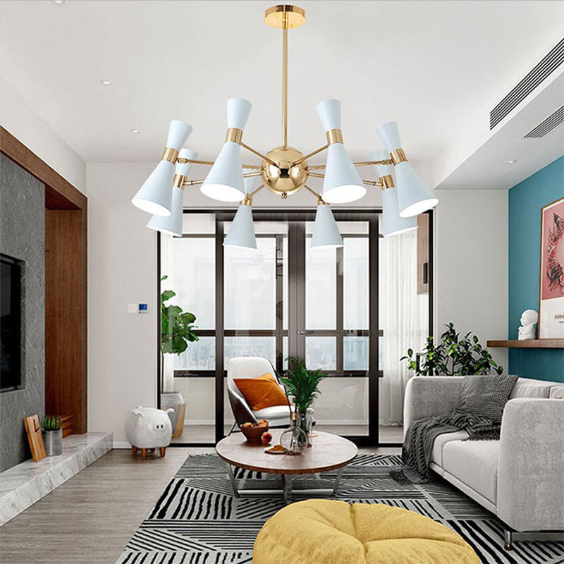 Postmodern Style Metal Pendant Light Living Room Multi-Light Chandelier