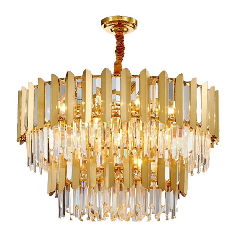 Moderne stijl ronde hanglamp lampje makelaar kristal woonkamer kroonluchter in goud