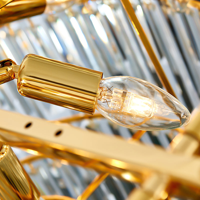 Moderne stijl ronde hanglamp lampje makelaar kristal woonkamer kroonluchter in goud