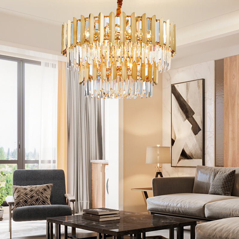 Moderne stijl ronde hanglamp lampje makelaar kristal woonkamer kroonluchter in goud