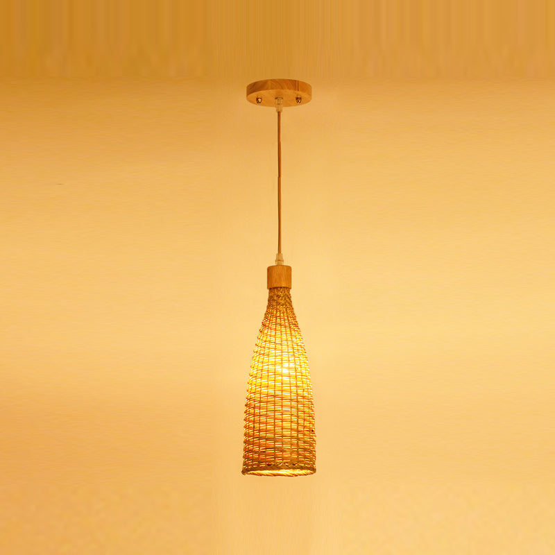Bamboo Hanging Light Household Pendent Lighting Fixture for Sitting Room