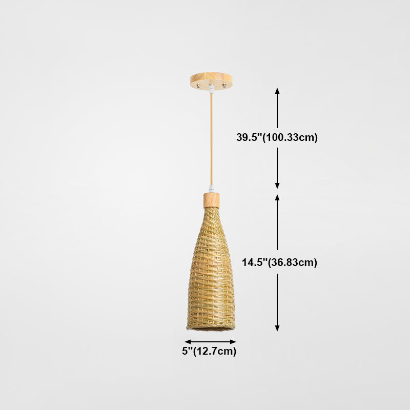 Bamboo Hanging Light Household Pendent Lighting Fixture for Sitting Room