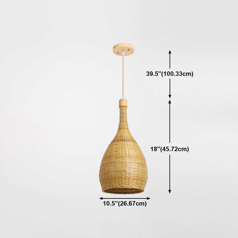 Bamboo Hanging Light Household Pendent Lighting Fixture for Sitting Room