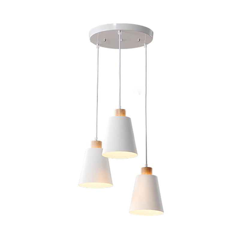 Multi Light Barrel suspendu pendant moderne Metal Metal Sanging Lighting pour le salon