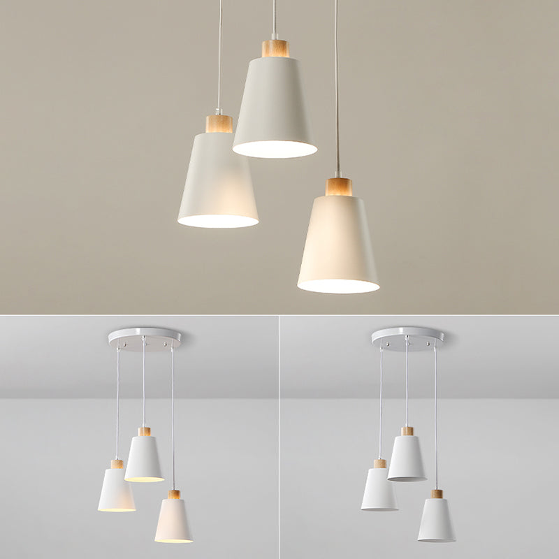 Multi Light Barrel suspendu pendant moderne Metal Metal Sanging Lighting pour le salon