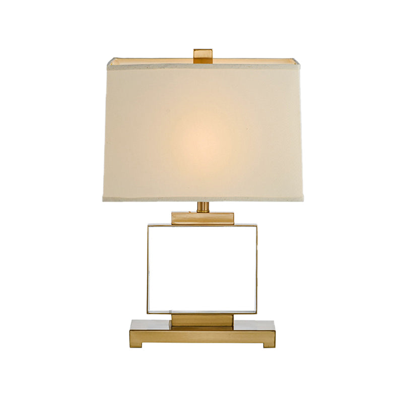 1 lampe de table de salon de tête Lumière de lecture en or moderne avec une nuance de tissu de pagode