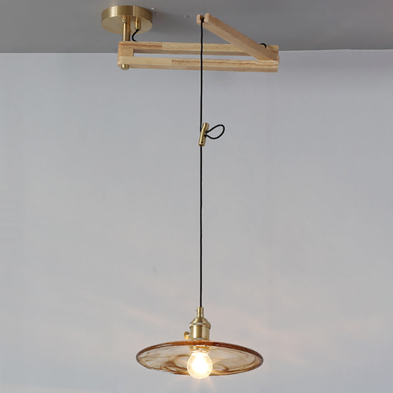 Modern Minimalist Hanging Light Wooden Pendant Lighting Fixture for Sitting Room