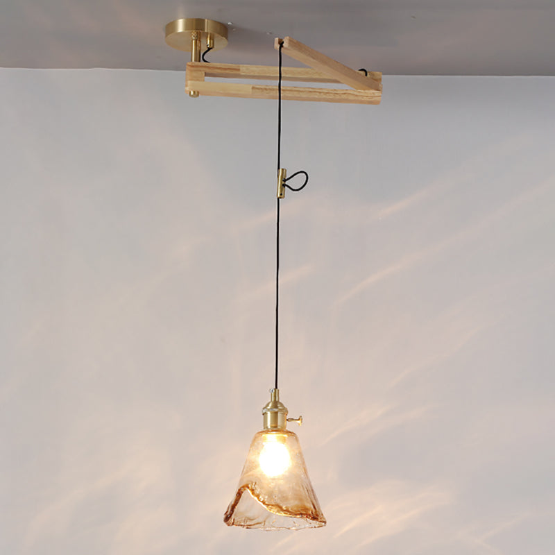 Modern Minimalist Hanging Light Wooden Pendant Lighting Fixture for Sitting Room