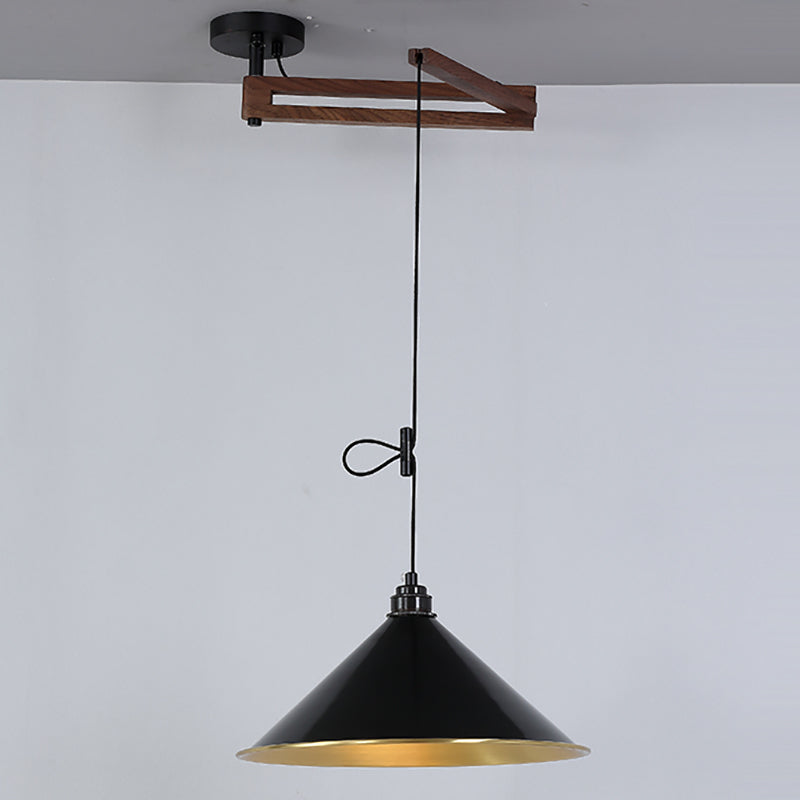 Modern Minimalist Hanging Light Wooden Pendant Lighting Fixture for Sitting Room