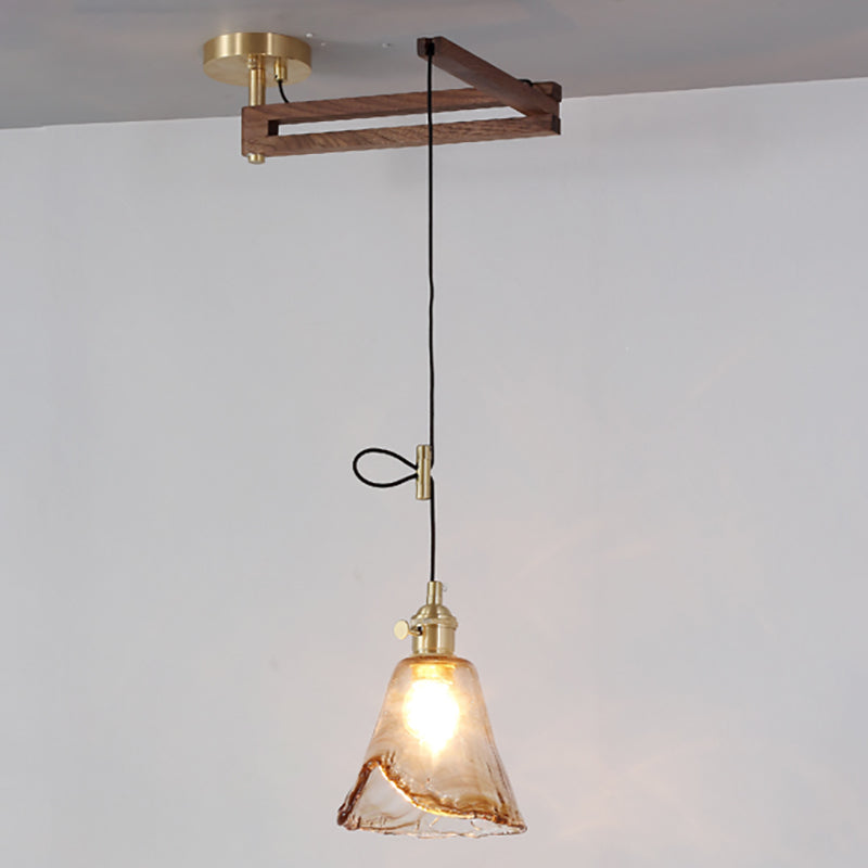 Modern Minimalist Hanging Light Wooden Pendant Lighting Fixture for Sitting Room