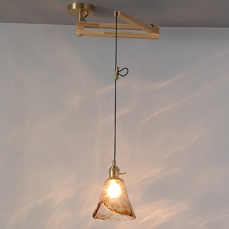 Modern Minimalist Hanging Light Wooden Pendant Lighting Fixture for Sitting Room