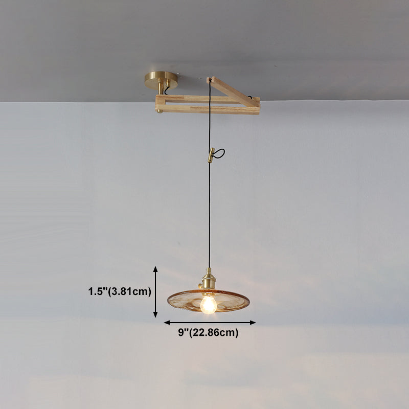 Modern Minimalist Hanging Light Wooden Pendant Lighting Fixture for Sitting Room