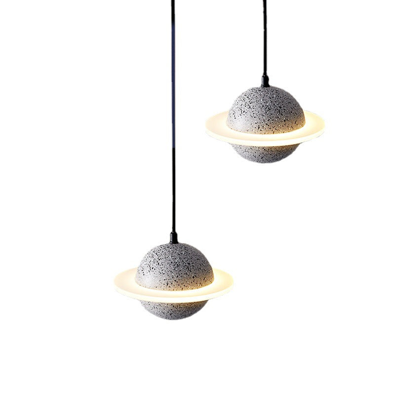 Multi lumières Suspension Round Pendentif Modern Style Stone Down Lighting