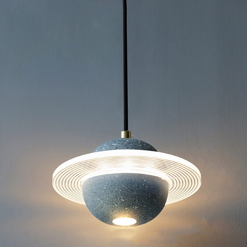 Multi lumières Suspension Round Pendentif Modern Style Stone Down Lighting
