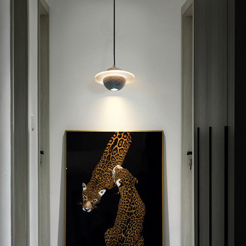 Multi lumières Suspension Round Pendentif Modern Style Stone Down Lighting