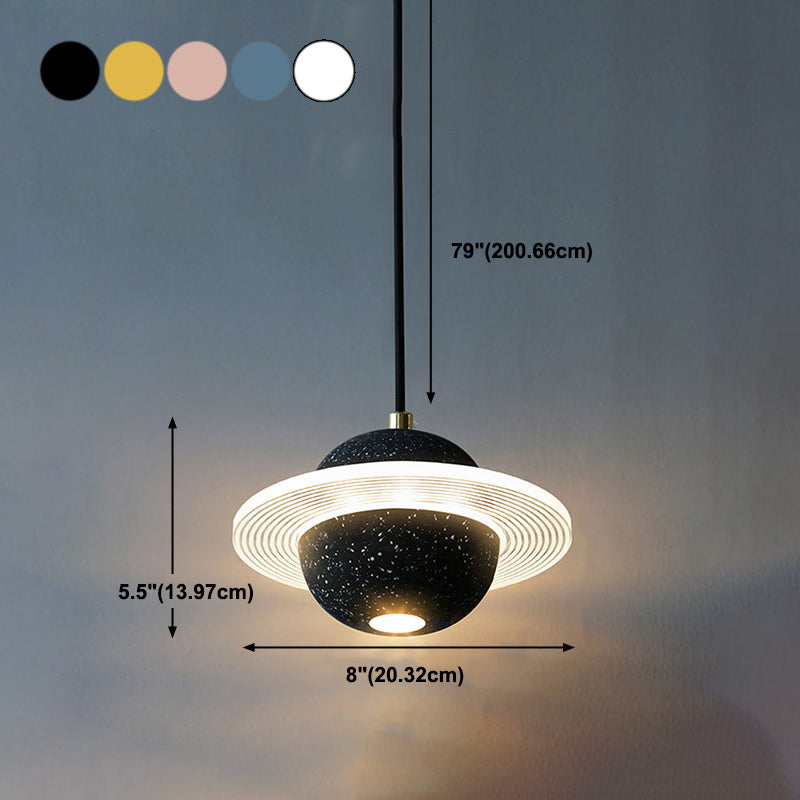 Multi lumières Suspension Round Pendentif Modern Style Stone Down Lighting